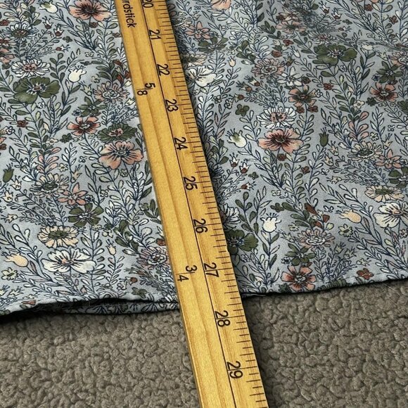 Rose + Olive Blouse Womens 3X Blue Floral Smocked Button Front 3/4 Sleeve Boho - Picture 13 of 13